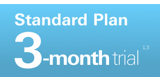 Standard Plan: 3-month trial<sup>1,5</sup>, Premium Plan: HKD 333 in total for the first 3 months<sup>1,5</sup>